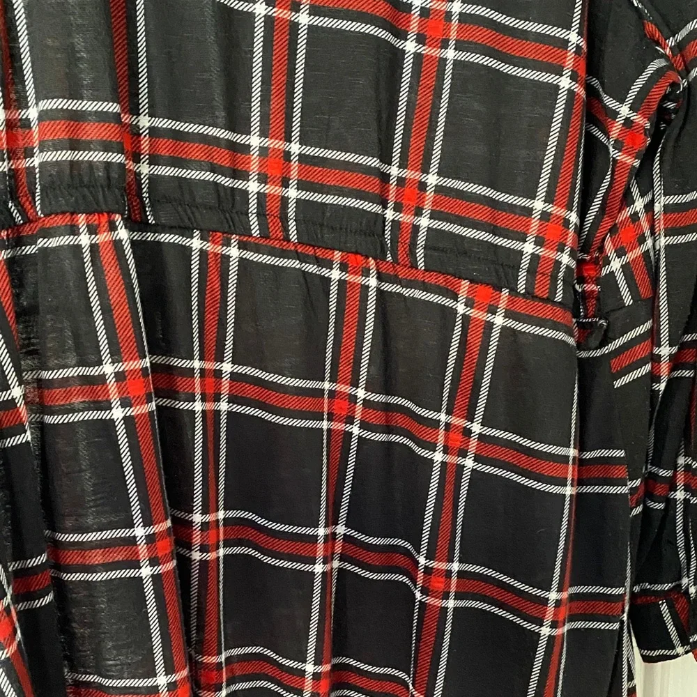 Derek Heart Black and Red Plaid Shirt Dress - Picture 6 of 11